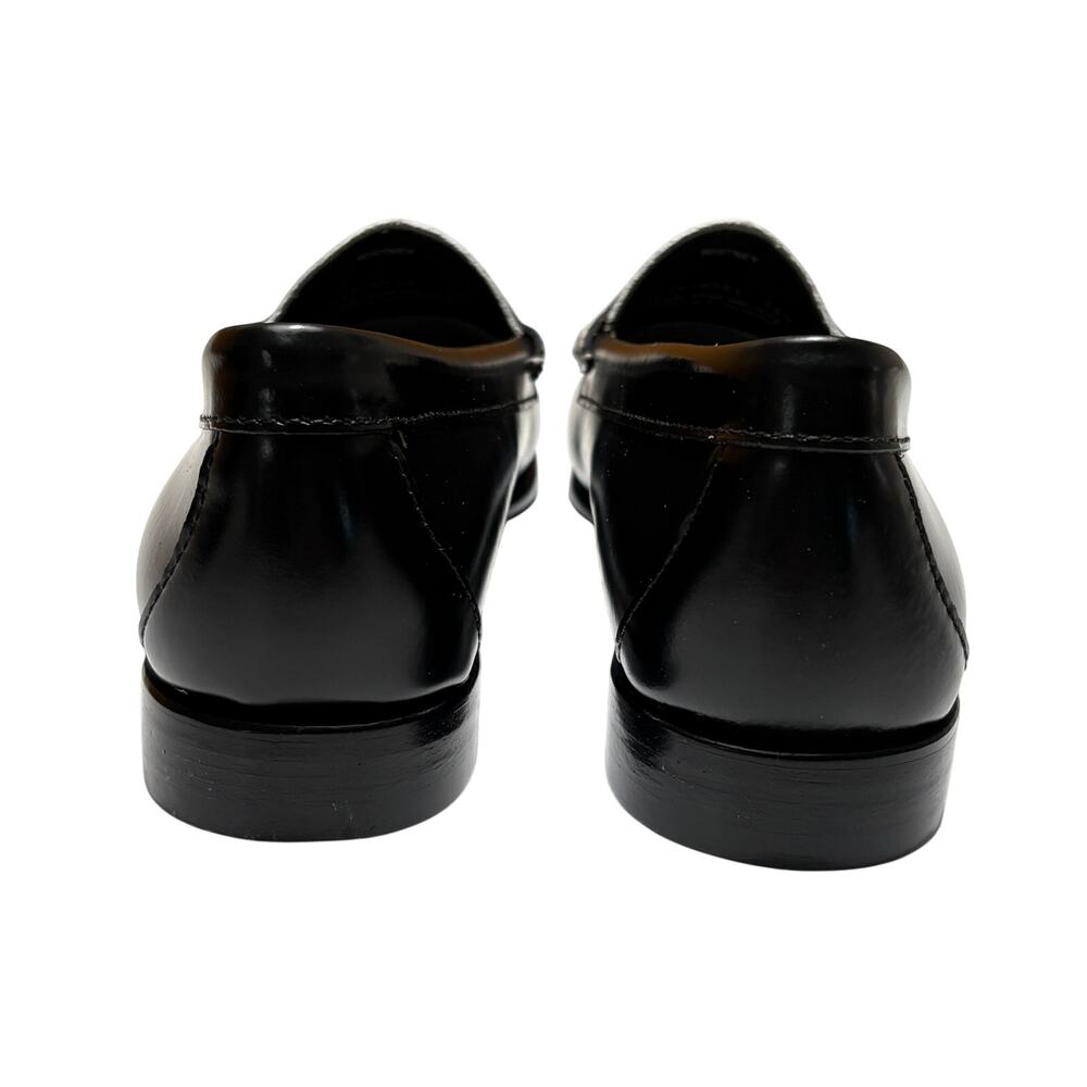 G.H. Bass WHITNEY WEEJUNS Penny Loafers in Black White Leather Size 8.5 $198 - Picture 9 of 13